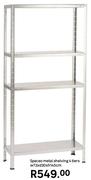 Spaceo Metal Shelving 4 Tiers W72 x D30 x H145cm