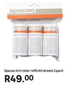Spaceo Lint Roller Refill 60 sheets 3 Pack