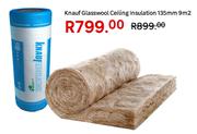 Knauf Glasswool Ceiling Insulation 135mm 9 Sqm