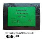 K&K Drop Sheet Plastic 70 Micron 2m x 5m