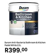 Duram 2.5L Anti Bacterial Bathroom & Kitchen Pastel White
