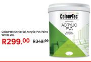 Coloutec 20L Universal Acrylic PVA Paint White