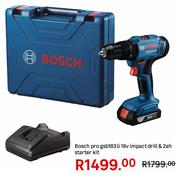 Bosch Pro GSB183 Li 18V Impact Drill & 2 Ah Starter Kit