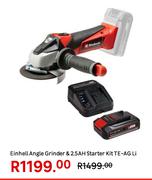 Einhell Angle Grinder & 2.5 Ah Starter Kit TE-AG Li