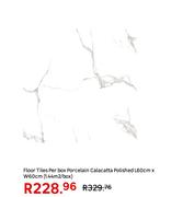 Floor Tiles Per Box Porcelain Calacatta Polished L60cm x W60cm (1.44 Sqm/Box)