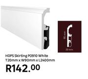 HDPS Skirting PO910 White T20mm x W90mm x L2400mm
