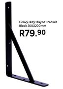 Heavy Duty Stayed Bracket Black 300 x 200mm
