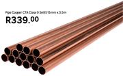 Pipe Copper CTA Class 0 SABS 15mm x 5.5m