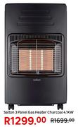 Salton 3 Panel 4.1KW Charcoal Gas Heater