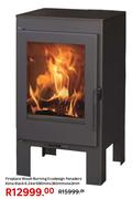 Eco Design Panadero Alina Black 6.3KW Wood Burning Fireplace 680mm x 360mm x 443mm