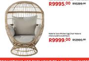 Naterial Juno Wicker Egg Chair Natural H 147xm X D97cn X  W 113cm