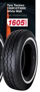 Tyre Tackies 195R15T3000 White Wall EMS.TKWSW15003-Each