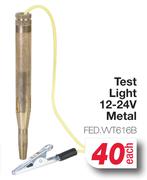 Test Light 12-24V Metal FED.WT616B-Each