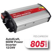 Auto Kraft 600W Power Inverter 12/24V FED.CAR600W-Each