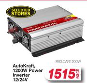 Auto Kraft 1200W Power Inverter 12/24V FED.CAR1200W-Each