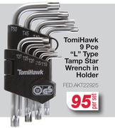 TomiHawk 9Pce "L" Type Tamp Star Wrench In Holder FED.AKT22925-Per Set