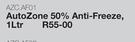 Auto Zone 50% Anti-Freeze, AZC.AF01-1Ltr