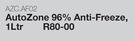 Auto Zone 96% Anti-Freeze, AZC.AF02-1Ltr