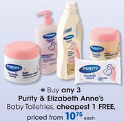 Purity & Elizabeth Anne's Baby Toiletries-Each