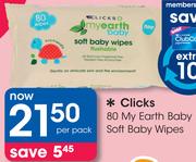 Clicks 80 My Earth Baby Soft Baby Wipes-Per Pack