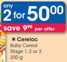 Cerelac Baby Cereal Stage 1, 2 Or 3-2x250g