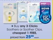 Clicks Soothers Or Soother Clips-Each