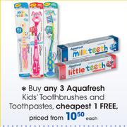 Aquafresh Kids' Toothbrushes And Toothpastes-Each