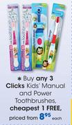 Clicks Kids' Manual And Power Toothbrushes-Each