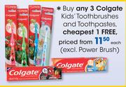 Colgate Kids' Toothbrushes And Toothpastes-Each