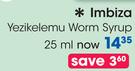 Imbiza Yezikelemu Worm Syrup-25ml 