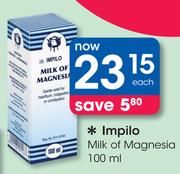 Impilo Milk Of Magnesia-100ml 