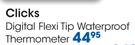 Clicks Digital Flexi Tip Waterproof Thermometer-Each