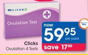 Clicks Ovulation 4 Tests-Per Pack