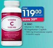 GNC Vitamin C 1000mg 90 Vegetarian Caplets-Per Pack