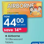 Airborne 10 Effervescent Tablets-Per Pack