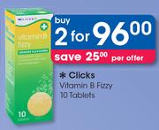 Clicks Vitamin B Fizzy 10 Tablets-For 2