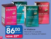 Vitaforce Mansvite Or Ladyvite Adult Or Mature-60 Tablets Per Pack