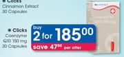 Clicks Coenzyme Q10 150Mg 30 Capsules-For 2