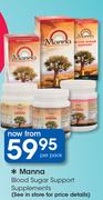 Manna Blood Sugar Support Supplements-Per Pack