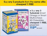 Turbokidz Smart Omega Or Smart Multi+ Chews-60 Chewables Per Pack