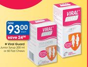 1Viral Guard Junior Syrup 200ml Or 60 Fizzi Chews-Each