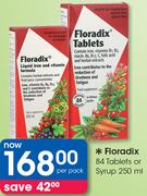 Floradix 84 Tablets Or Syrup-250ml Per Pack