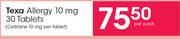 Texa Allergy 10mg-30 Tablets Per Pack
