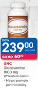 GNC Glucosamine 1000mg-90 Vegetarian Caplets Per Pack