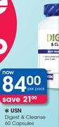 USN Digest & Cleanse 60 Capsules-Per Pack
