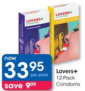 Lovers+ 12 Pack Condoms-Per Pack
