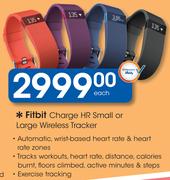 Fitbit Charge HR Small Or Large Wireless Tracker-Each