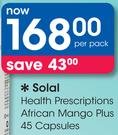 Solal Health Prescriptions African Mango Plus 45 Capsules-Per Pack