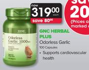 GNC Herbal Plus Odorless Garlic 100 Capsules-Each