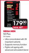 GNC Mega Men 50 Plus 30 Caplets-Each